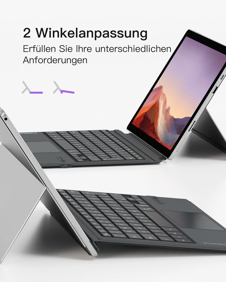 Inateck Surface Pro 7 Tastatur,Kompatibel mit Surface Pro 7/7+/6/5/4 mit Trackpad,Bluetooth 5.3, 7-F