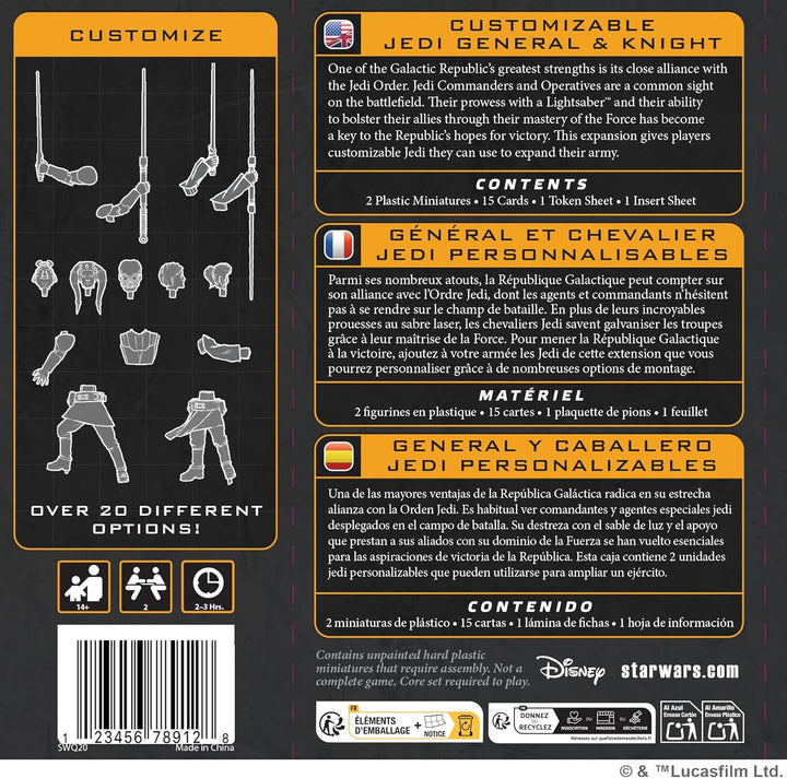 Asmodee, Star Wars: Legion – Customizable Jedi General & Knight, Erweiterung, Atomic Mass Games, Tab
