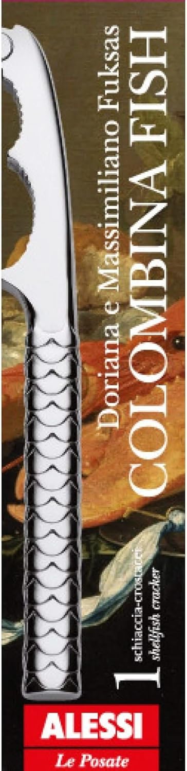 Alessi Colombina Fish Hummerknacker, Edelstahl, Silber, 11.5 x 19.5 x 9 cm