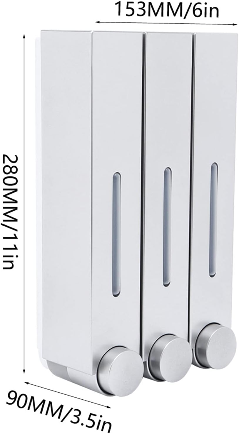 Shampoospender, Wandmontage, Dusche, Flüssigseifenspender, Manueller Seifenspender, DREI Kammern, Sh