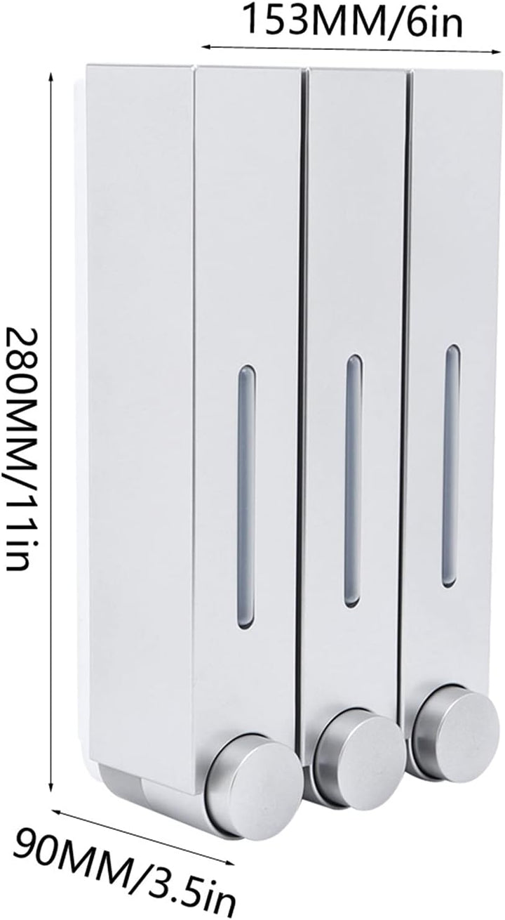 Shampoospender, Wandmontage, Dusche, Flüssigseifenspender, Manueller Seifenspender, DREI Kammern, Sh