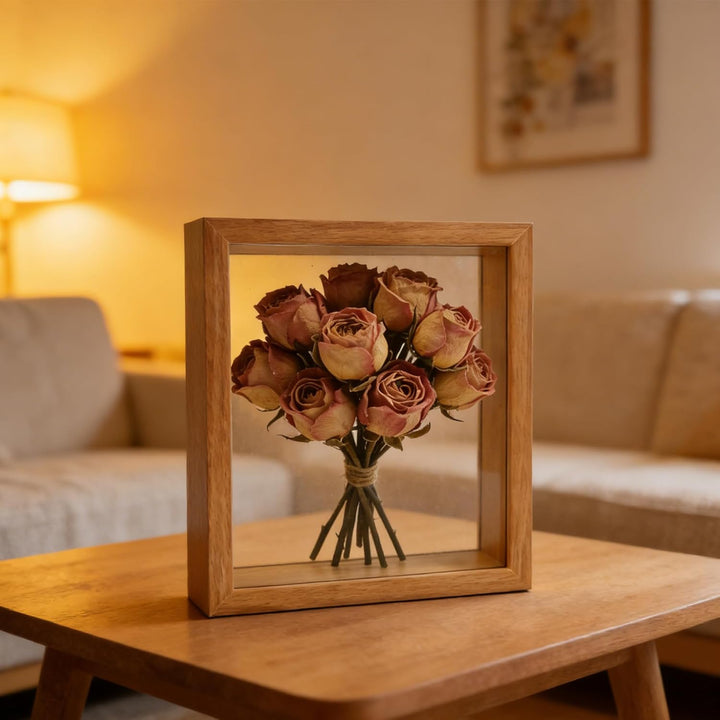 Acryl Schattenbox Rahmen Transparenter 3D Holz Bilderrahmen Befüllen Blumensträusse Fotos Medaillen