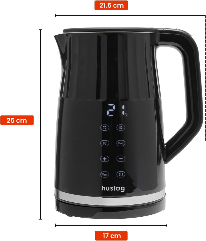Elektrischer Wasserkocher mit Temperaturanzeige 1,7L 2200W Warmhaltefunktion 4 Temperaturprogramme T