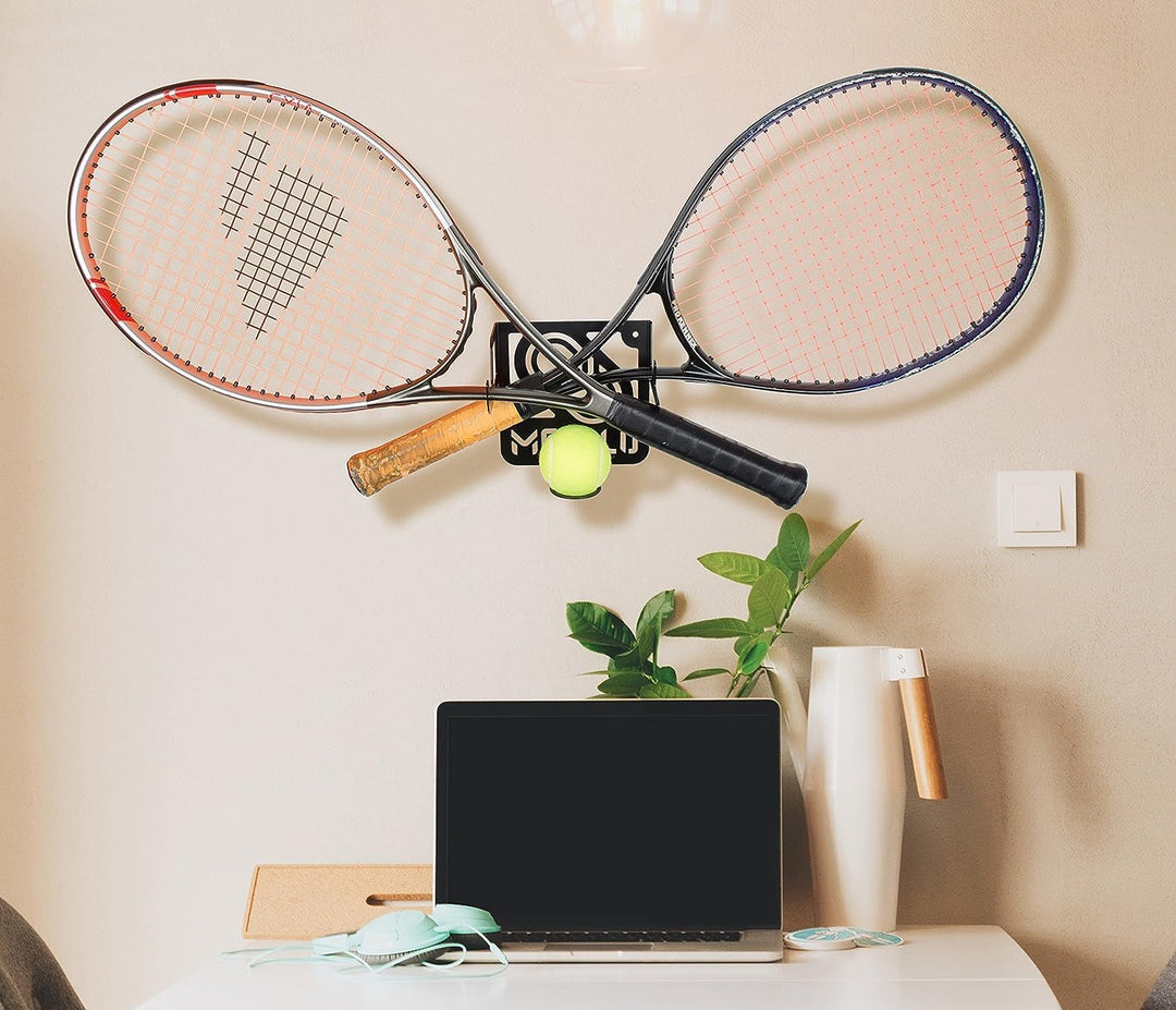 Tennisschläger Wandhalterung (100% Stahl) weiss, weiss
