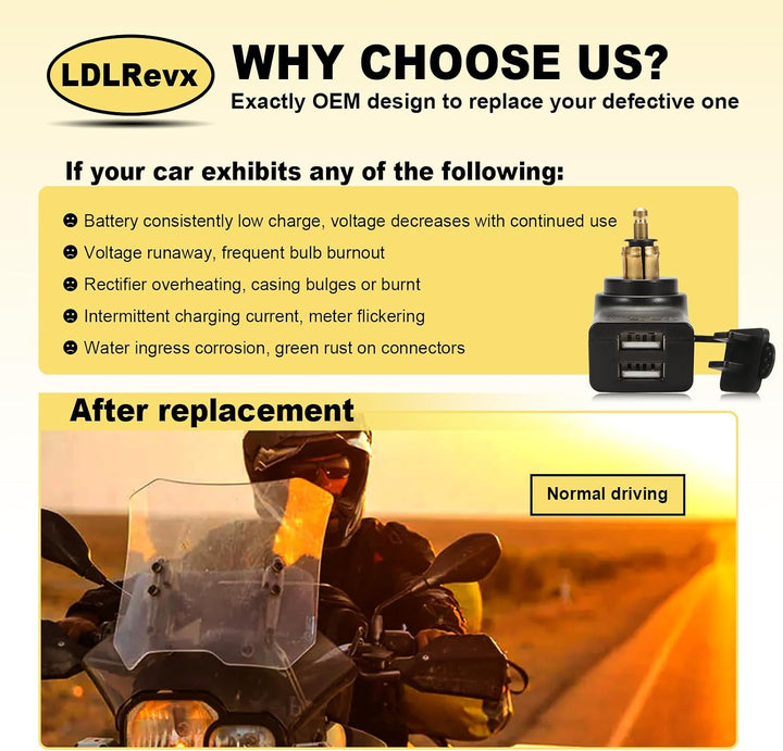 Motorrad Ladegerät Dual USB Anschlüssen, Für BMW F800gs, F650gs Und F700gs. Schnell Ladestecker Mit