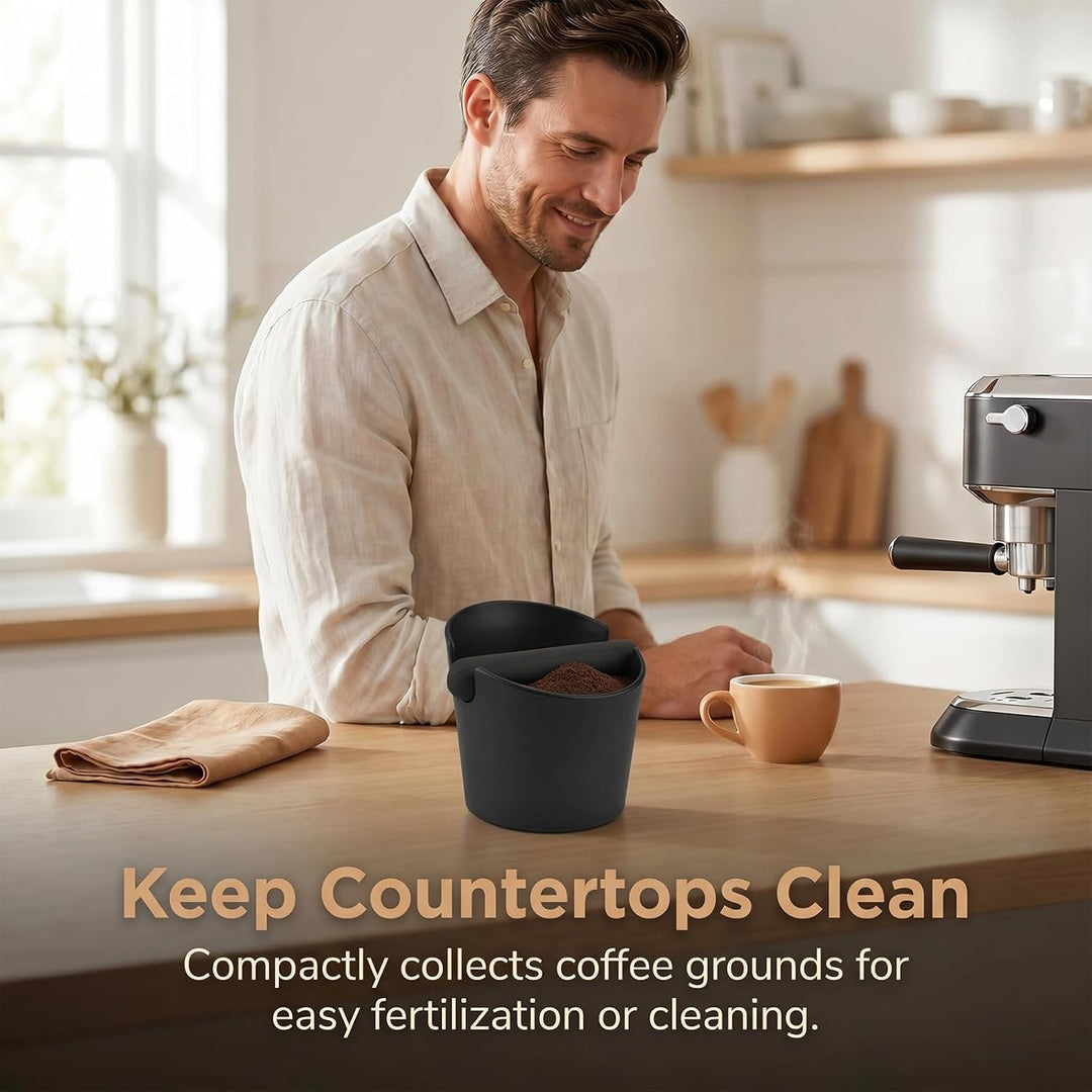 Ideal Swan Abklopfbehälter für Siebträger Knock Box Barista Zubehör Kaffeesatz Abschlagbehälter Espr