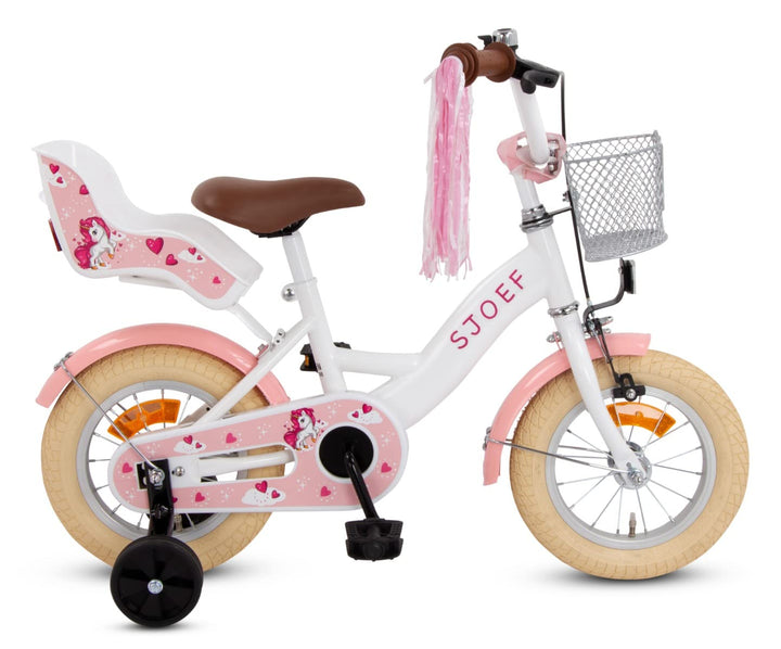SJOEF Dolly Kinderfahrrad 12 Zoll | Kinder Fahrrad für Mädchen/Jugend | Ab 2-7 Jahren | 12-18 Zoll |