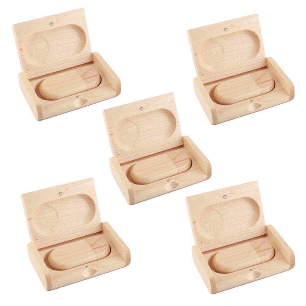 Anloter Wood Flash Drives 5 Pack Wooden USB Drive 32GB USB 2.0 Thumb Drive USB Flash Drive Wooden Me