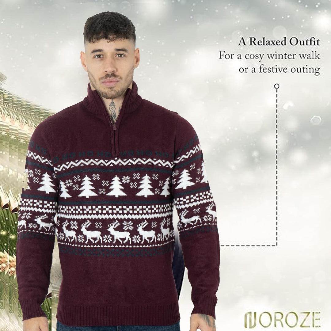 NOROZE Herren Weihnachten Pullover Neuheit Faire Insel Jumper Grobstrick Pulli für Frauen Unisex M B