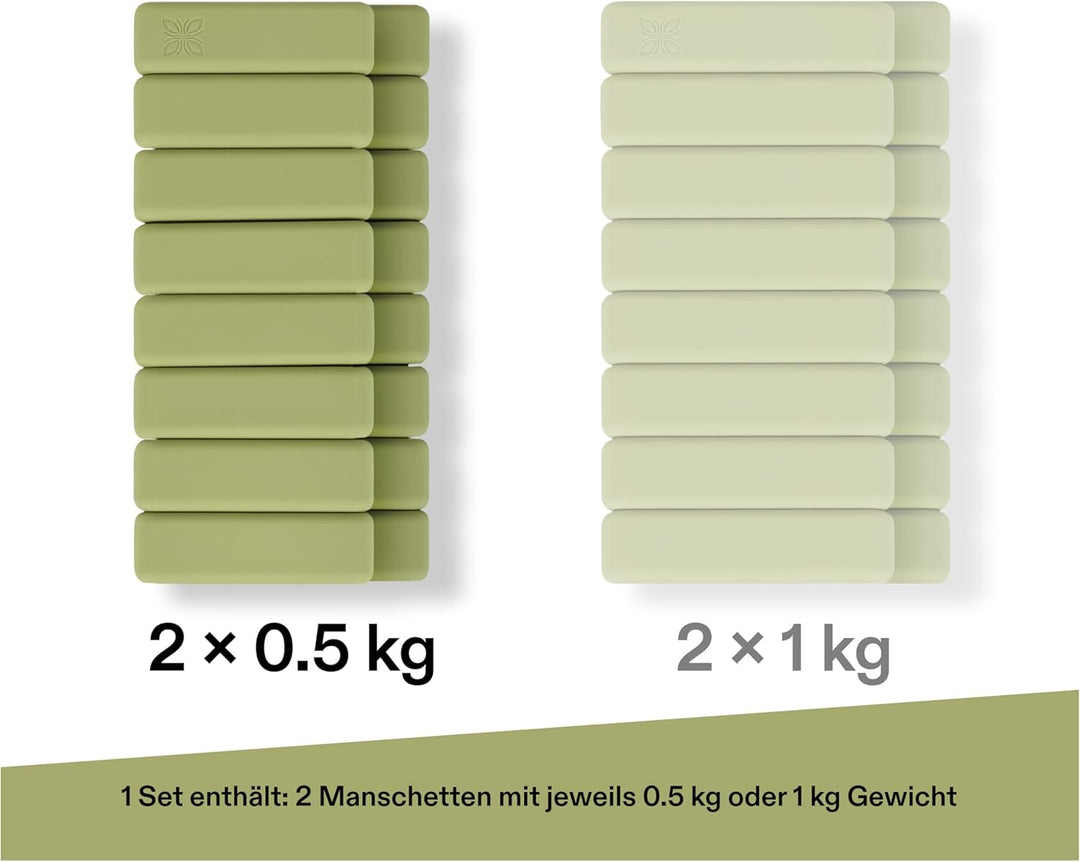 Gewichtsmanschetten aus Silikon (2x0,5 kg oder 2x1 kg) – Knöchelgewichte & Handgelenkgewichte für Fi