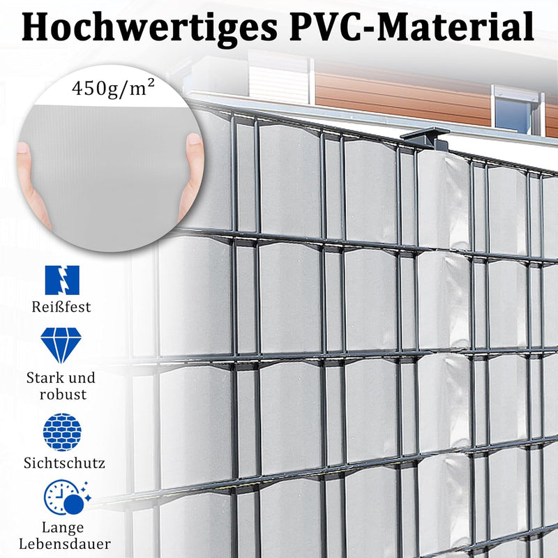 UISEBRT PVC Sichtschutzstreifen für Doppelstabmatten, 35 m x 19 cm Doppelstabmattenzaun, Blickdichte