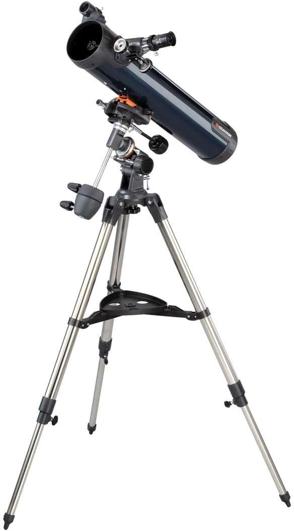 Celestron 31035 AstroMaster 76EQ Newtonsches Spiegelteleskop - mit Zwei Okularen, höheneinstellbarem