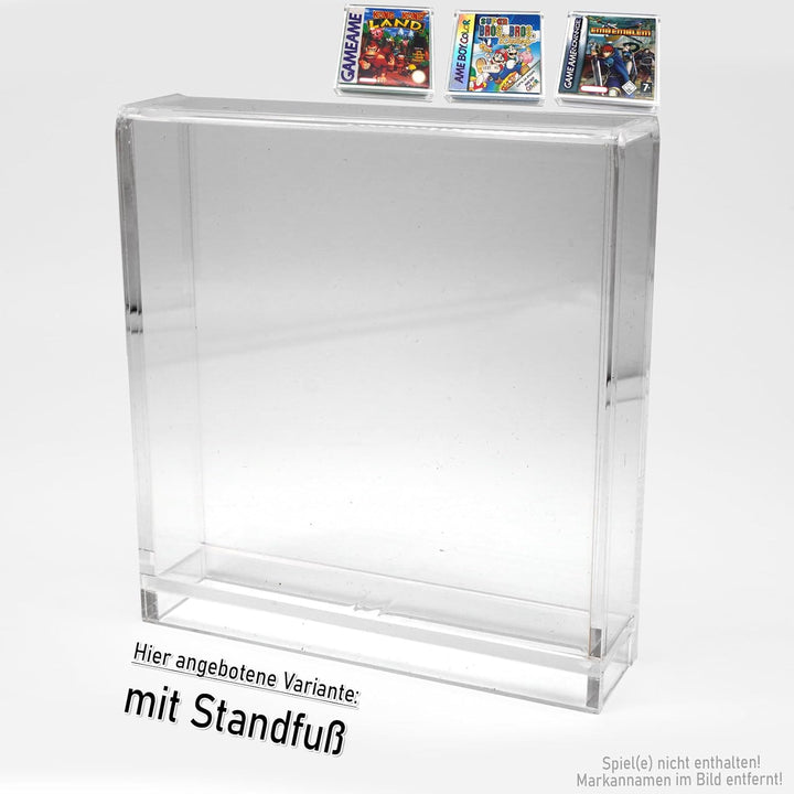 RetroRetter Acryl Case - mit Standfuss - für GameBoy Classic Color Advance Spiele OVP - DMG GBC GBA