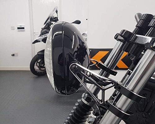 Motorrad 7.7" Scheinwerfer Glanz Schwarz 12V 55W für Cafe Racer & Scrambler - Schale