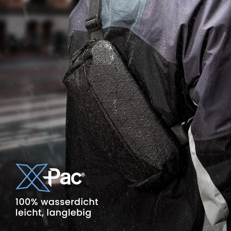 tomtoc Kompakt X-Pac Sling Bag, 4L Minimalistisch Brusttasche Umhängetasche Schultertasche für Herre