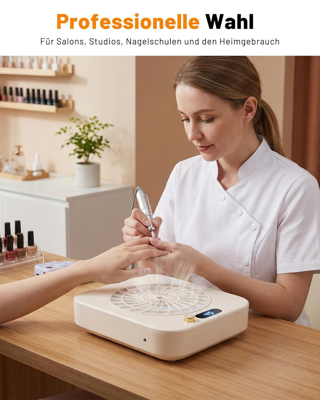 CozyZen Nagelstaubabsauger mit 4300 U/min, 45-stufig, LED-Anzeige, 160 CFM, 30.000h Motor, wiederver