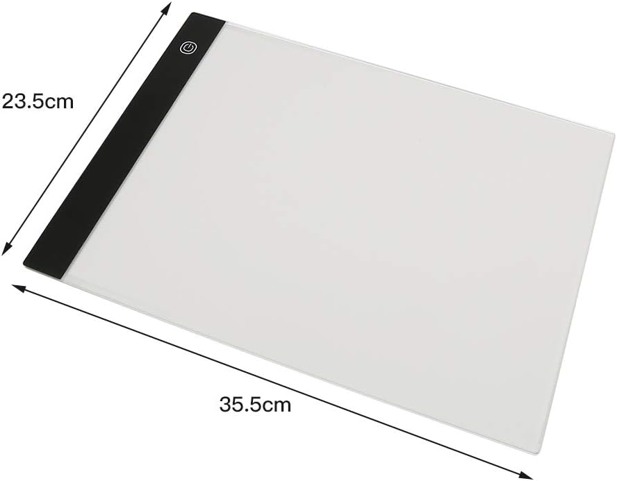 OHMG 4 mm Leuchttafel A4 Zeichnung, Leuchttisch, ultradünn, mit verstellbarer Helligkeit, LED, Zeich