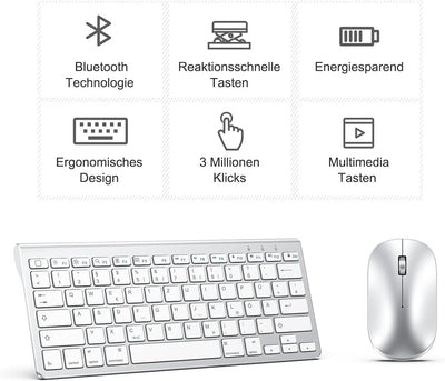 OMOTON Bluetooth Tastatur Maus Set für iPad Pro 12.9/11, iPad 10.2, iPad 2020/2019, iPad 8/7/6/5, iP