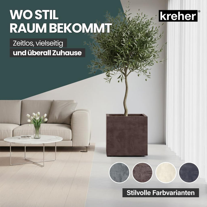 Kreher XL Pflanzkasten Millennium in verschiedenen Formaten und Farben. Tolle Naturstein Optik in Br