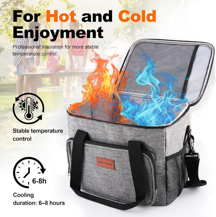 Isolierte Faltbare Kühltasche Lunchtasche wasserdichte Thermotasche Umhänge Tragetasche Für Herren D