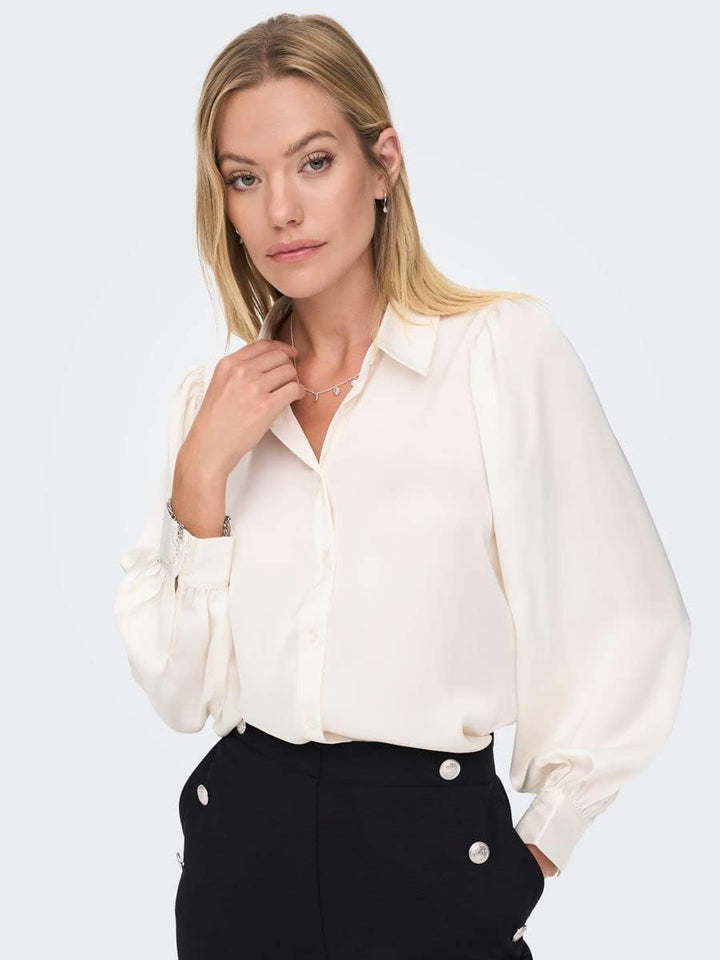 NAME IT Damen Onlzora Ls Puff Shirt Noos Wvn XS Macadamia, XS Macadamia