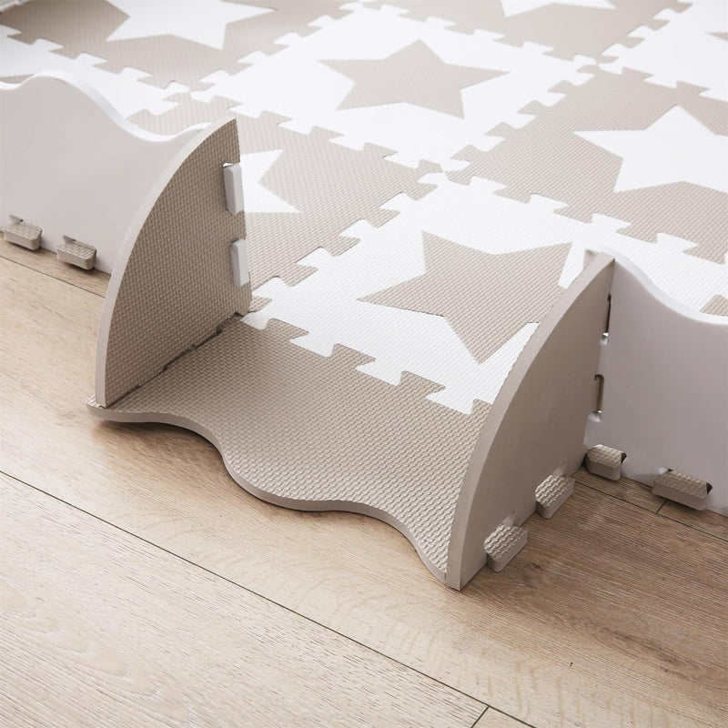 INTOMENG Puzzlematte Spielmatte Beige Baby Kinder Boden Matte Puzzlematten Schadstofffrei Krabbelmat