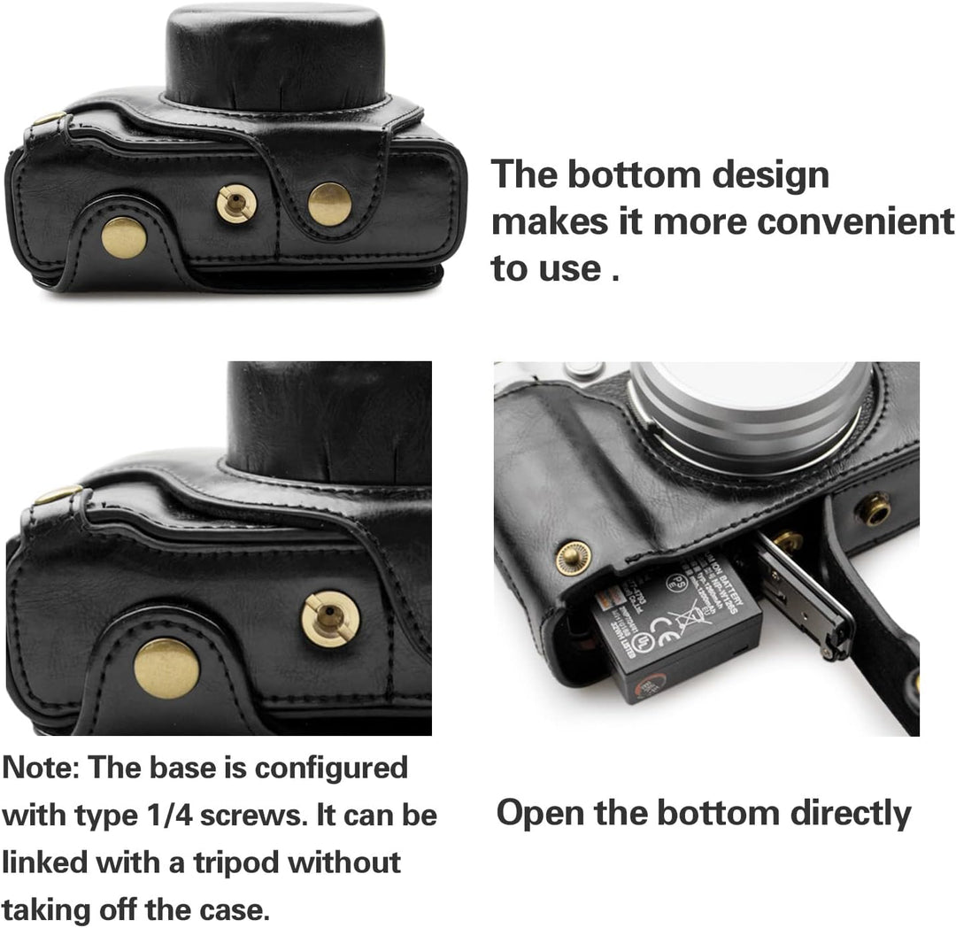 MUZIRI KINOKOO Fuji X100V Tasche aus PU-Leder für Fujifilm X100V Kamera Schutzhülle - Abnehmbares De