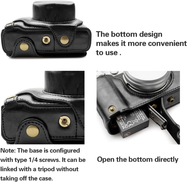 MUZIRI KINOKOO Fuji X100V Tasche aus PU-Leder für Fujifilm X100V Kamera Schutzhülle - Abnehmbares De