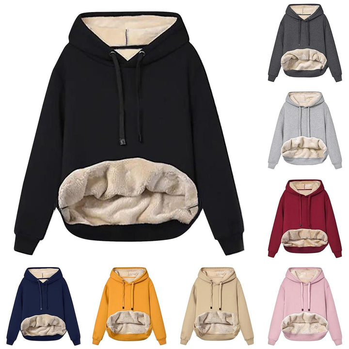 EMATOP Hoodie Damen Fleece Gefütterte Sweatshirt Winter Warm Pullover mit Kapuze Fleecepullover Kusc