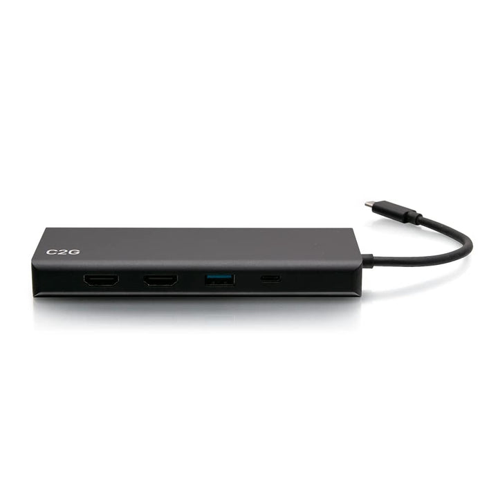 C2G USB-C® 9-in-1 Dual Display Docking Station mit HDMI®, Ethernet, USB, 3,5-mm-Audio und Power Deli