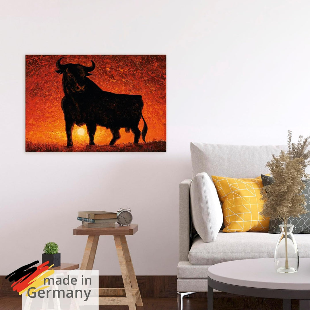 ARTland Poster Kunstdruck Wandposter Bild ohne Rahmen 100x70 cm Stier Tiere Spanien Stierkampf Katal