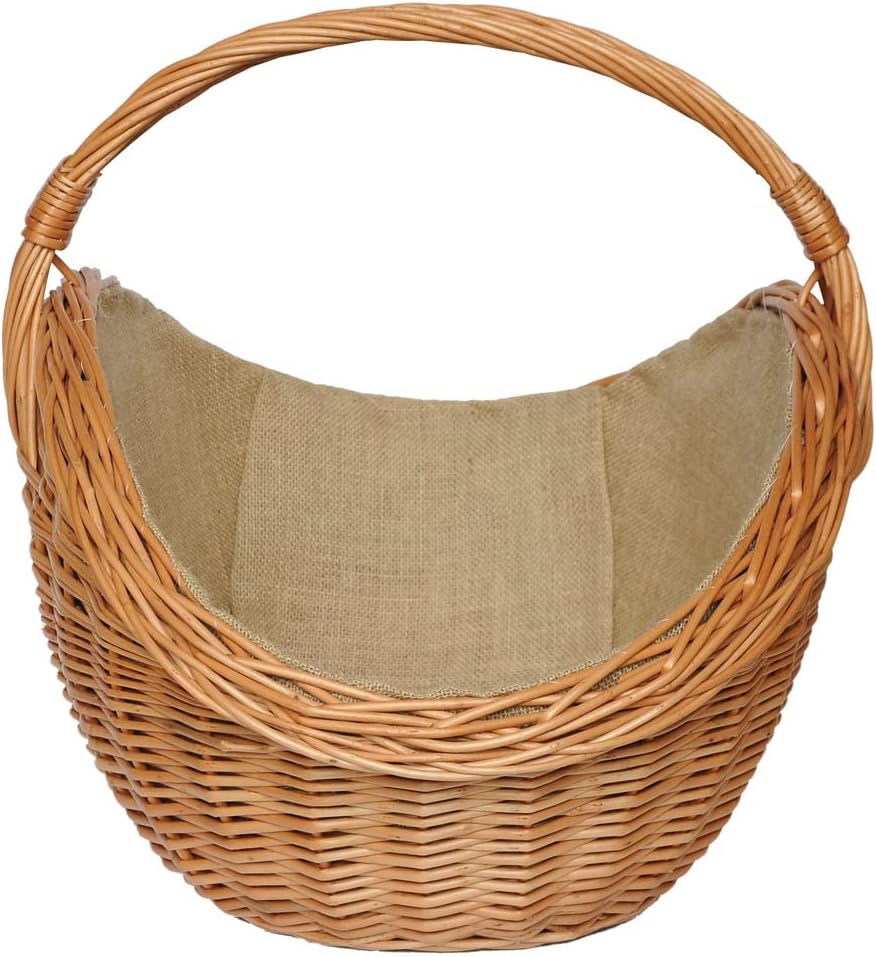 ForYourProtection Kaminholzkorb aus Weide Kaminkorb Holzkorb mit Jute Weidenkorb Holz Kamin Kaminhol