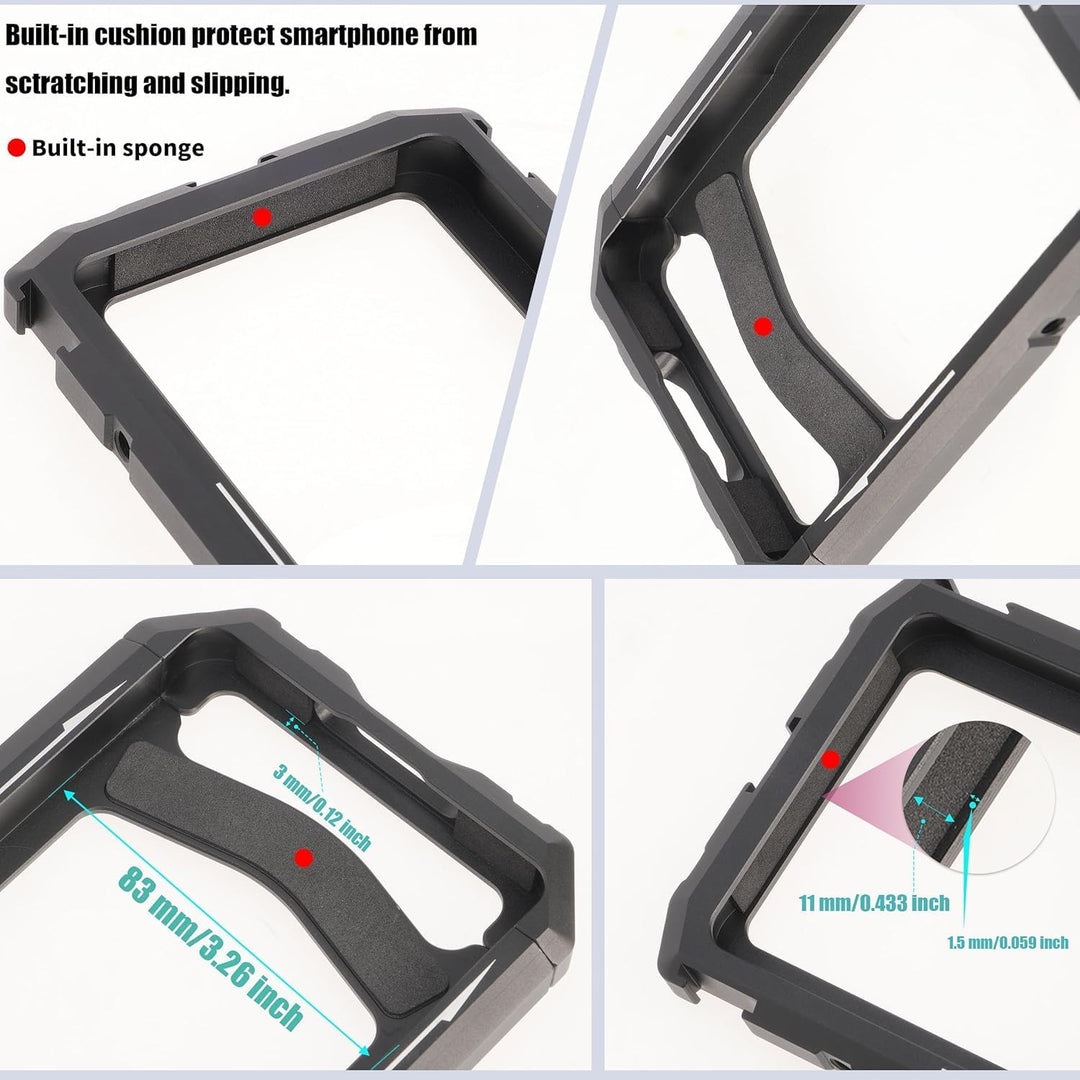 Hersmay Universal Phone Video Rig Kit with Handles + 67mm Thread Filter Adapter Phone Cage for iPhon