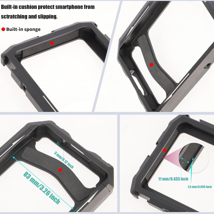 Hersmay Universal Phone Video Rig Kit with Handles + 67mm Thread Filter Adapter Phone Cage for iPhon