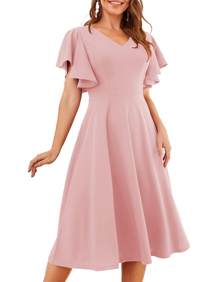 bridesmay Damen Kleider Vintage Kleider 50er Jahre Rockabilly A Line Cocktailkleid Abendkleider Eleg