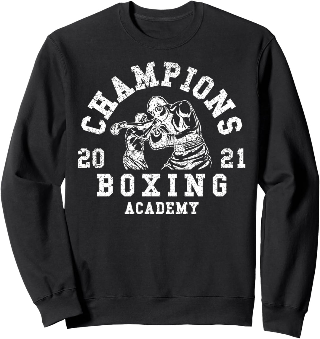 Vintage Retro Style Boxer Gloves Champions Academy Boxing Sweatshirt