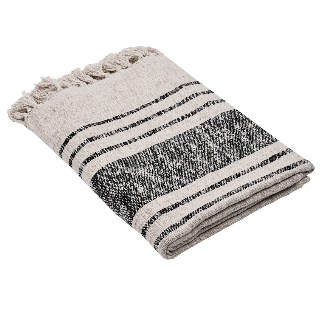 EGLO LIVING Decke Longlac, Kuscheldecke gestreift im Industrial Design, Wolldecke für Couch, Sofadec