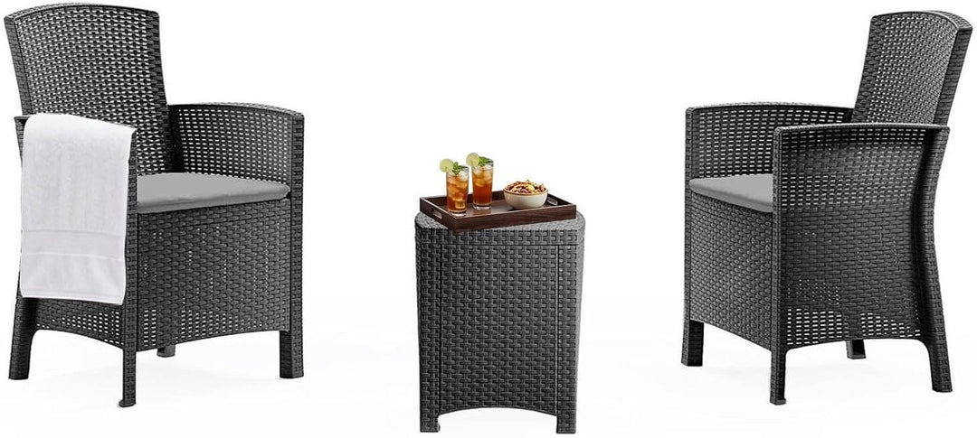 Dmora Jupiter Gartenmöbel-Set, Kissen, für den Innen-und Aussenbereich, Rattanoptik, 100% Made in It