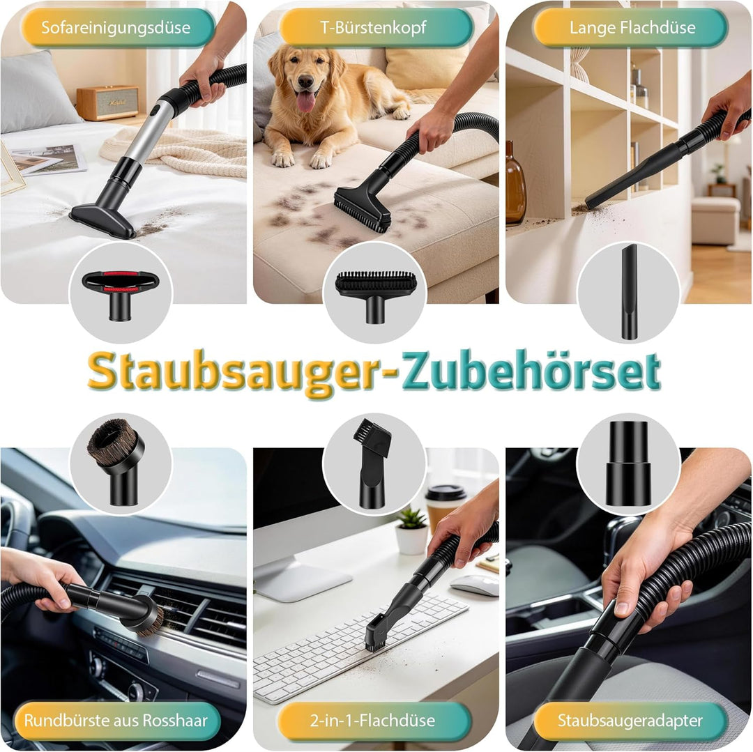 7 Stück Staubsauger Ersatzteile, 32-35 mm Staubsauger Aufsatz Universal, Staubsauger Ersatzbürsten,