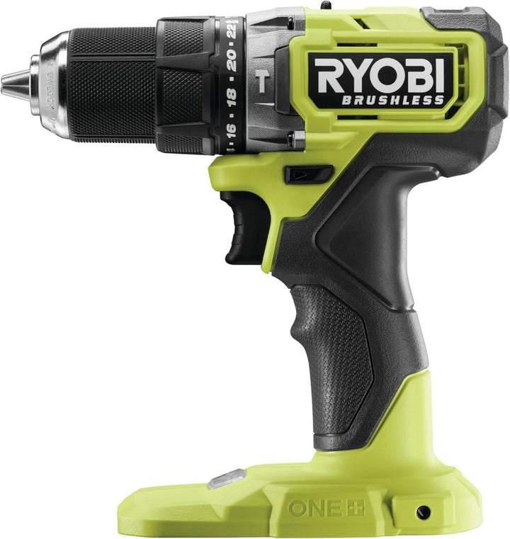 RYOBI 18 V ONE+ Brushless Akku-Schlagbohrschrauber, 54 Nm Drehmoment, inkl. 2x 2,0 Ah Akku und 2,0 A