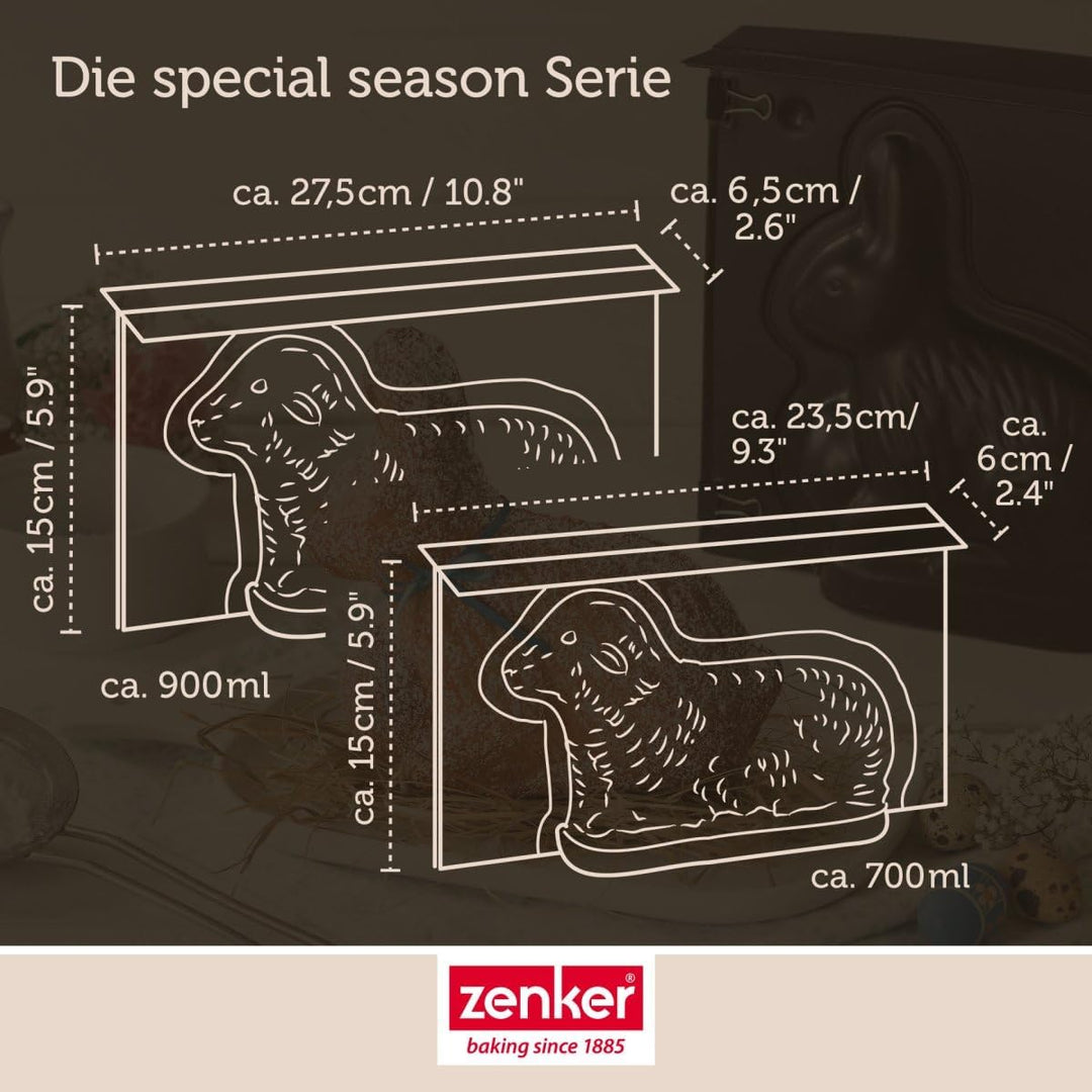 Zenker Osterbackformen-Set Special Season, hochwertige Lammform, Mini-Lammform aus Stahlblech, Backf