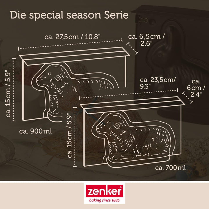 Zenker Osterbackformen-Set Special Season, hochwertige Lammform, Mini-Lammform aus Stahlblech, Backf