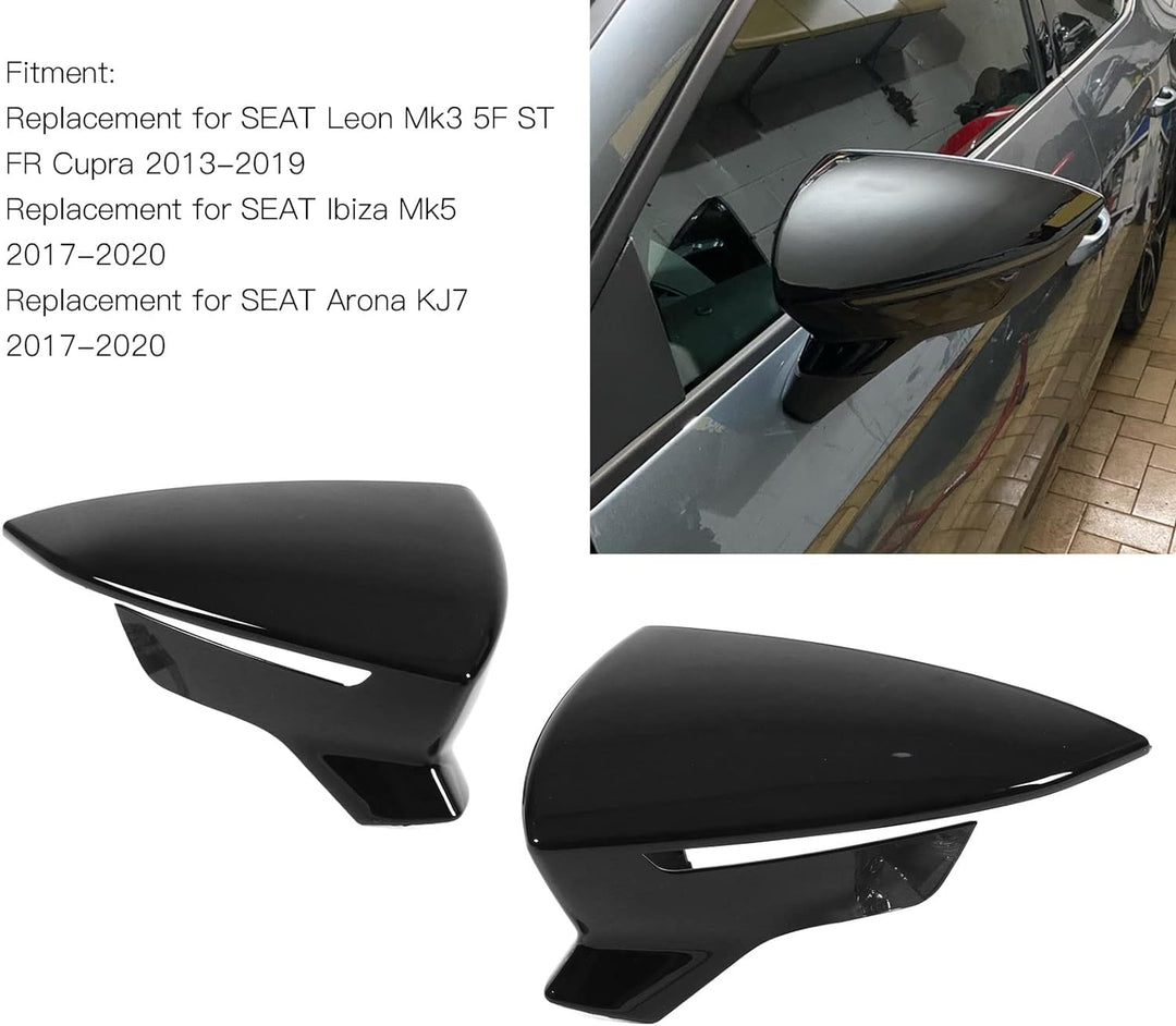 Zierleiste Aussenspiegelabdeckung Türspiegelkappe Paar Rückspiegelschutzabdeckungen Ersatz für SEAT