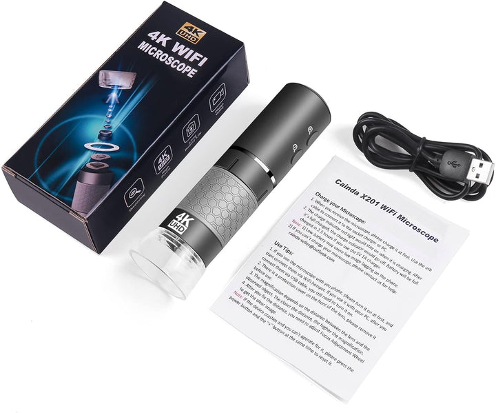 4K WiFi Digital Mikroskop Kamera für iPhone Android Telefon und Windows Mac PC, 3840x2160P drahtlose