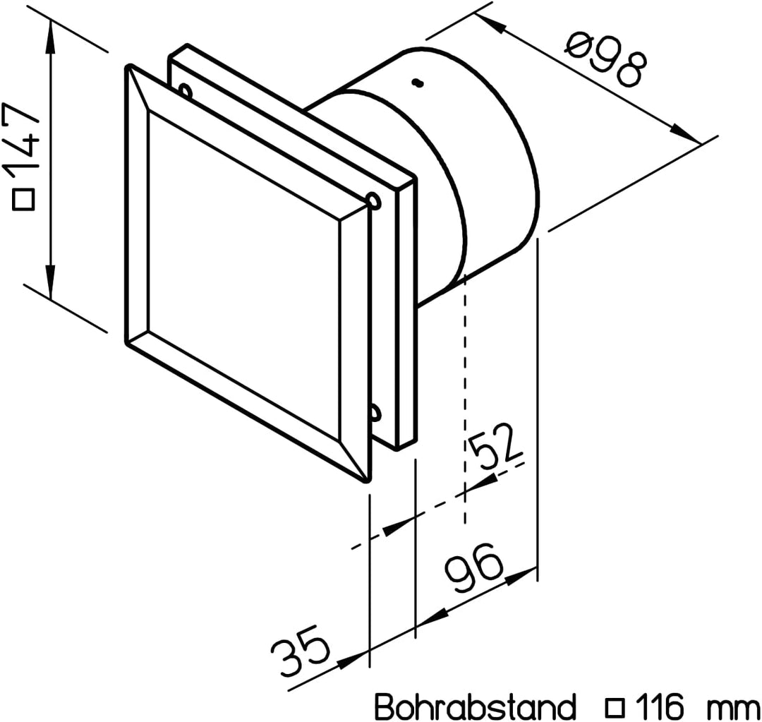 Helios Badlüfter M1/100 black wahlweise mit Nachlaufsteuerung, Feuchtesteuerung, Bewegungsmelder zur