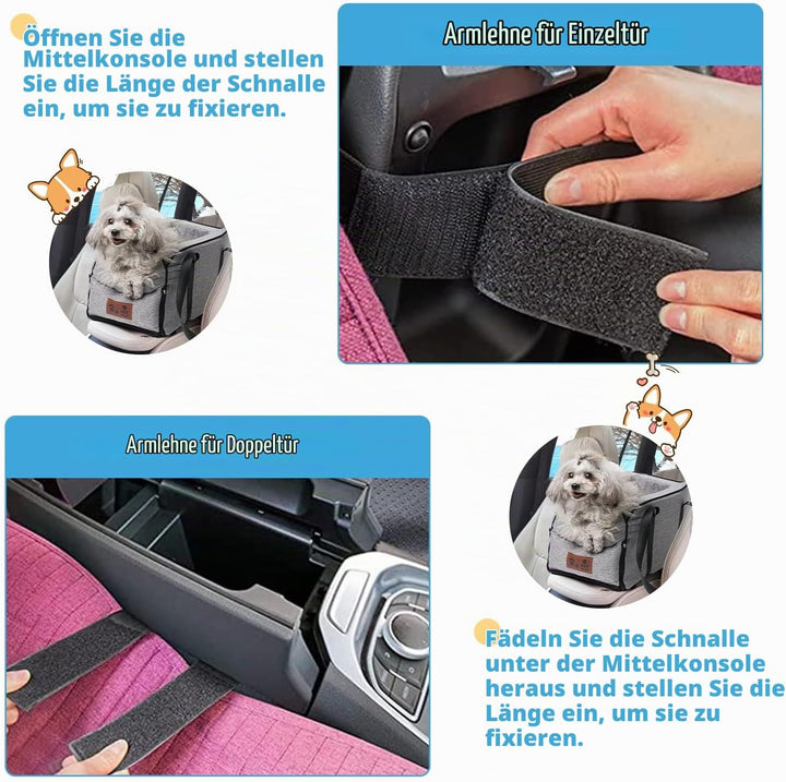HundeAutositz für Kleine Hunde Katzen Abnehmbarer und Waschbarer Hundesitz für Kleine Haustiere Bis