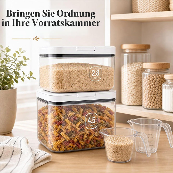 STARVAST Behälter für Mehl 4.5+2.8 Liter, Aufbewahrungsbox Küche Trockenfutter Aufbewahrung, Reis Au