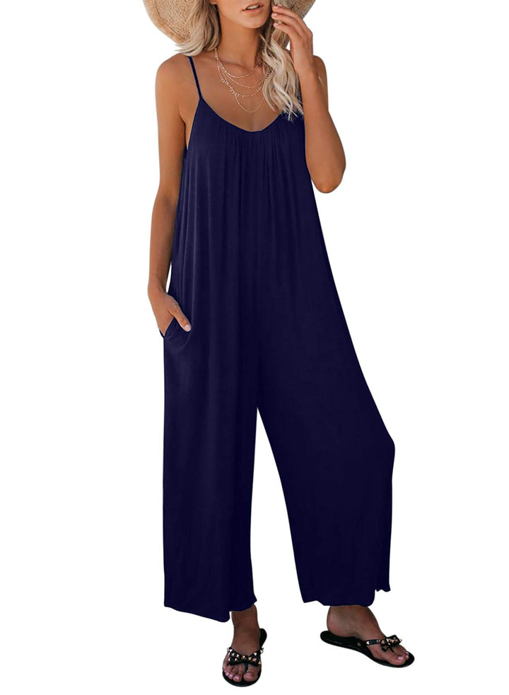 Dokotoo Damen Jumpsuit Ärmellos Jumpsuit Casual Overall Sexy Hosenanzug V-Ausschnitt Playsuit Sommer