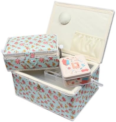 Ackermann Nähkorb-Set mit Tragegriff (1x gross und 1x mittel) + 1x kleine Accessoires-Box aus Metall