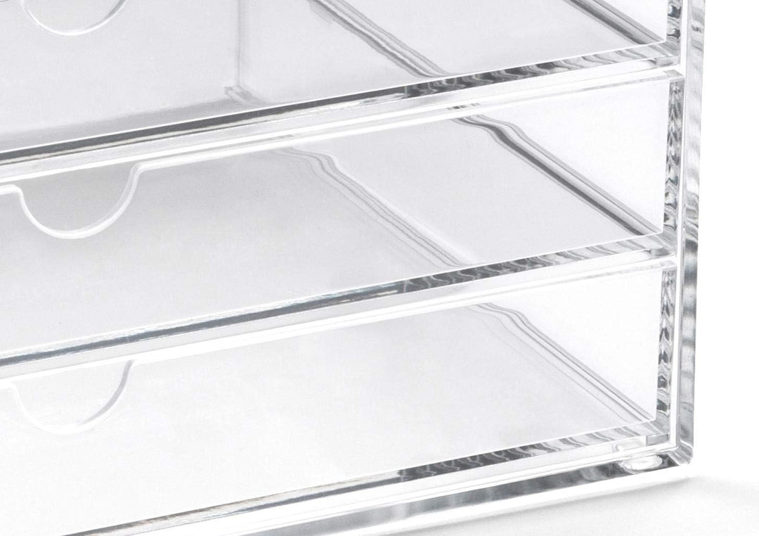 OSCO A3277 Magazin mit 3 Schubladen aus klarem Acryl, Gross, durchsichtig 16.6T x 23.3B x 11.4H cm (